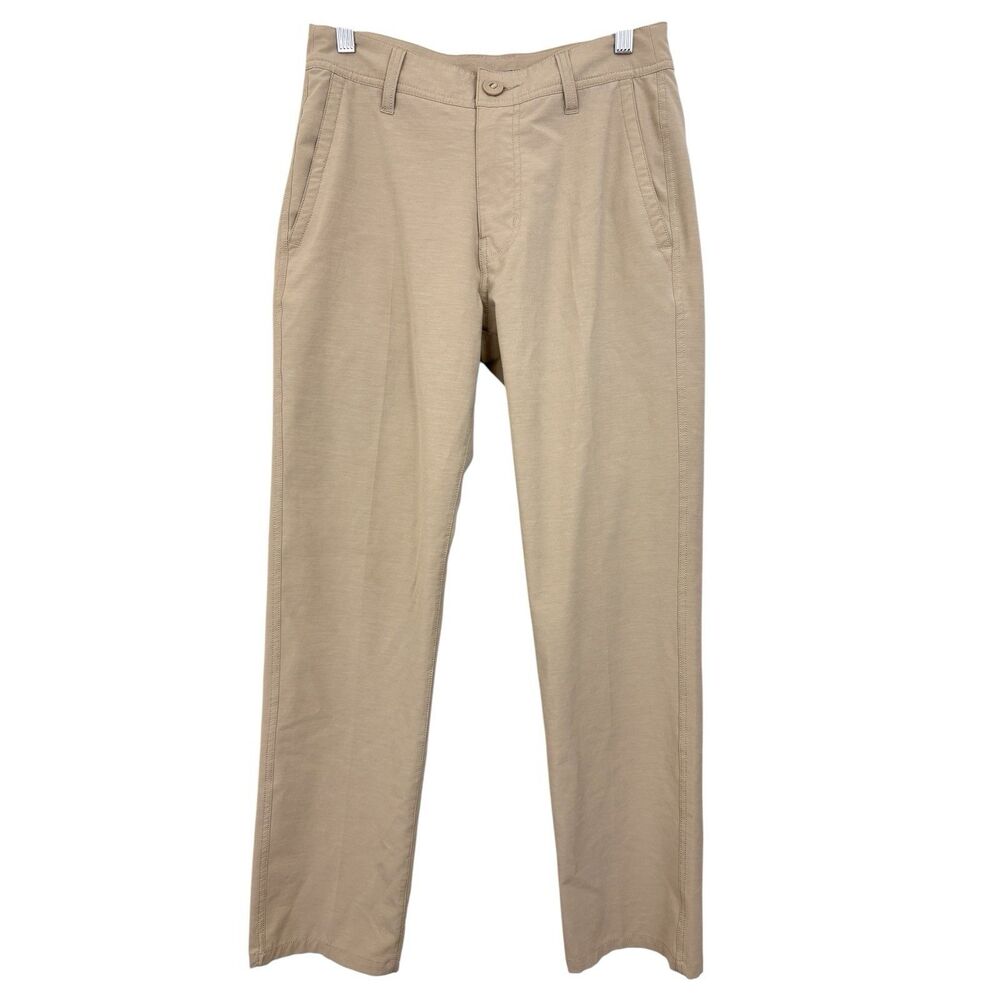 Huk Performance Fishing Pants Mens Size 28 Khaki Stretch Utility Tan Outdoor